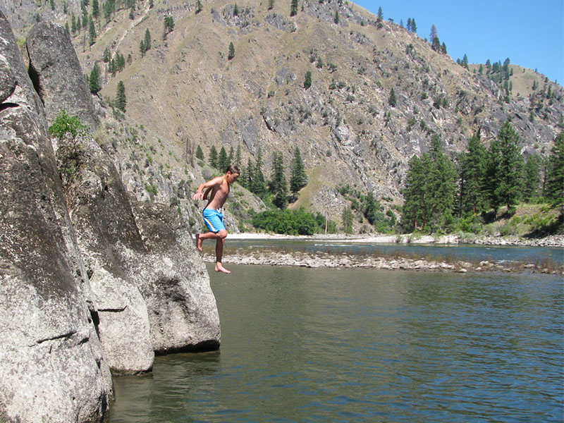 Summer fun at the swimming hole.